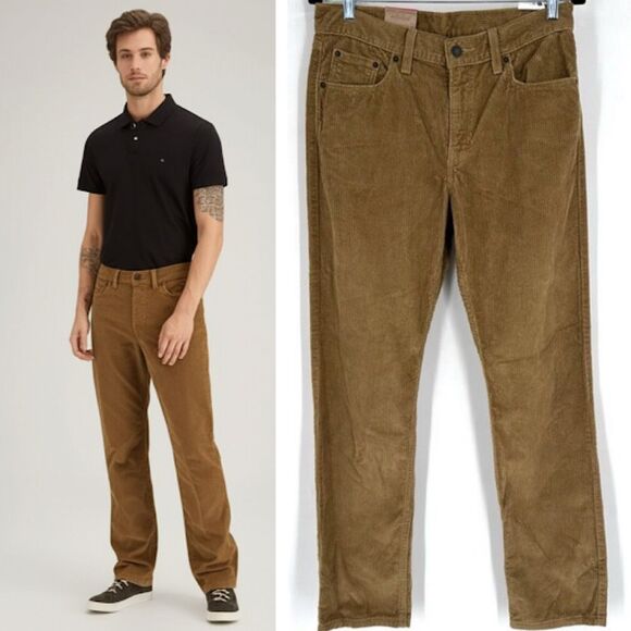 NWT Levi’s Men’s Corduroy Straight Fit Tan Pants Size 29 x 30 Brown Tan - Picture 1 of 14